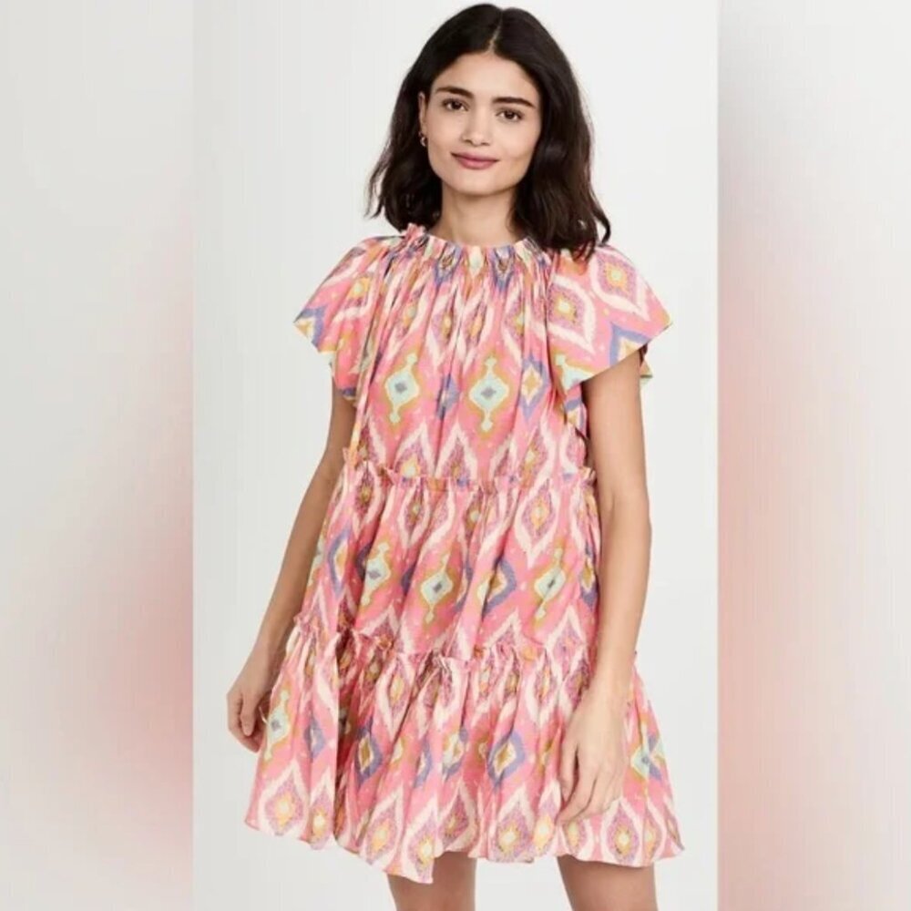 Charina Sarte Ikat A-line Dress Pink Size Small EUC